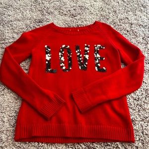 Pretty red sweater with sequins